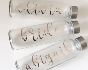Bridesmaid water bottles - bachelorette water bottles - personalized water bottle - bridesmaid tumblers- bridesmaid gift idea cup-