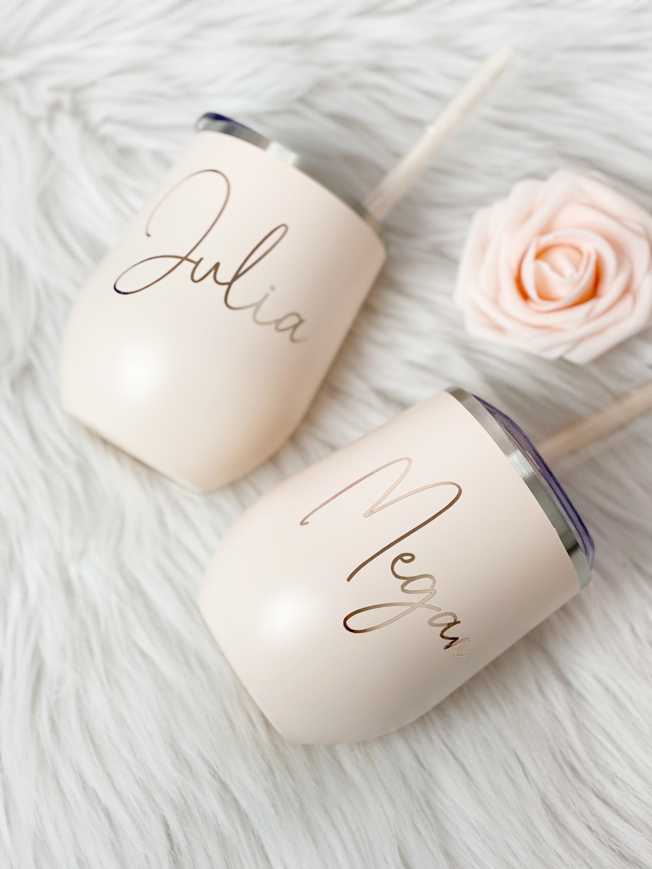 custom bridesmaid gift initial tumbler coworker gift personalized blush pink tumbler cups travel