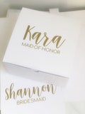 Maid of honor proposal box - will you be my bridesmaid proposal box- white gift box- personalized gift box with name- maid of honor gifts-