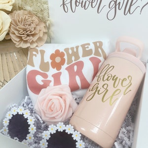 Flower girl proposal gift box will you be my flower girl retro flower girl shirt personalized tumbler cup flower girl daisy sunglasses image 3