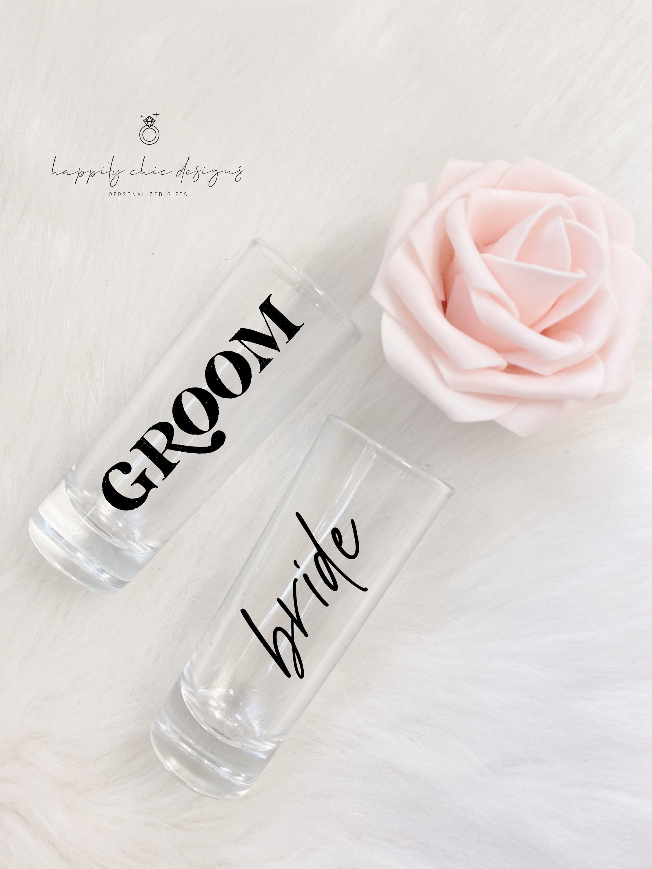Personalized mr and mrs shot glasses bride and groom shot glass bachelorette party shot glass