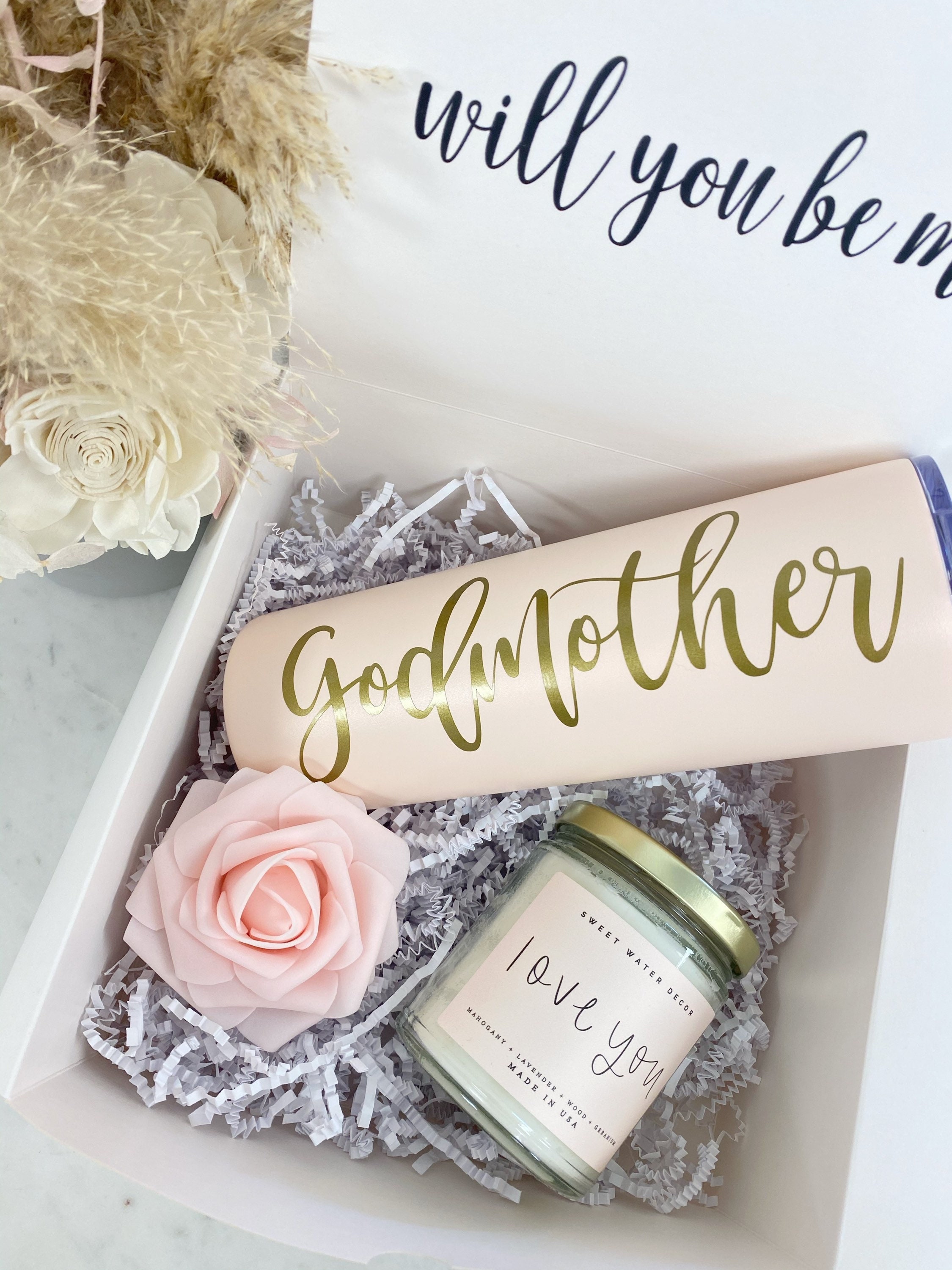Godmother proposal box idea godmother tumbler will you be my