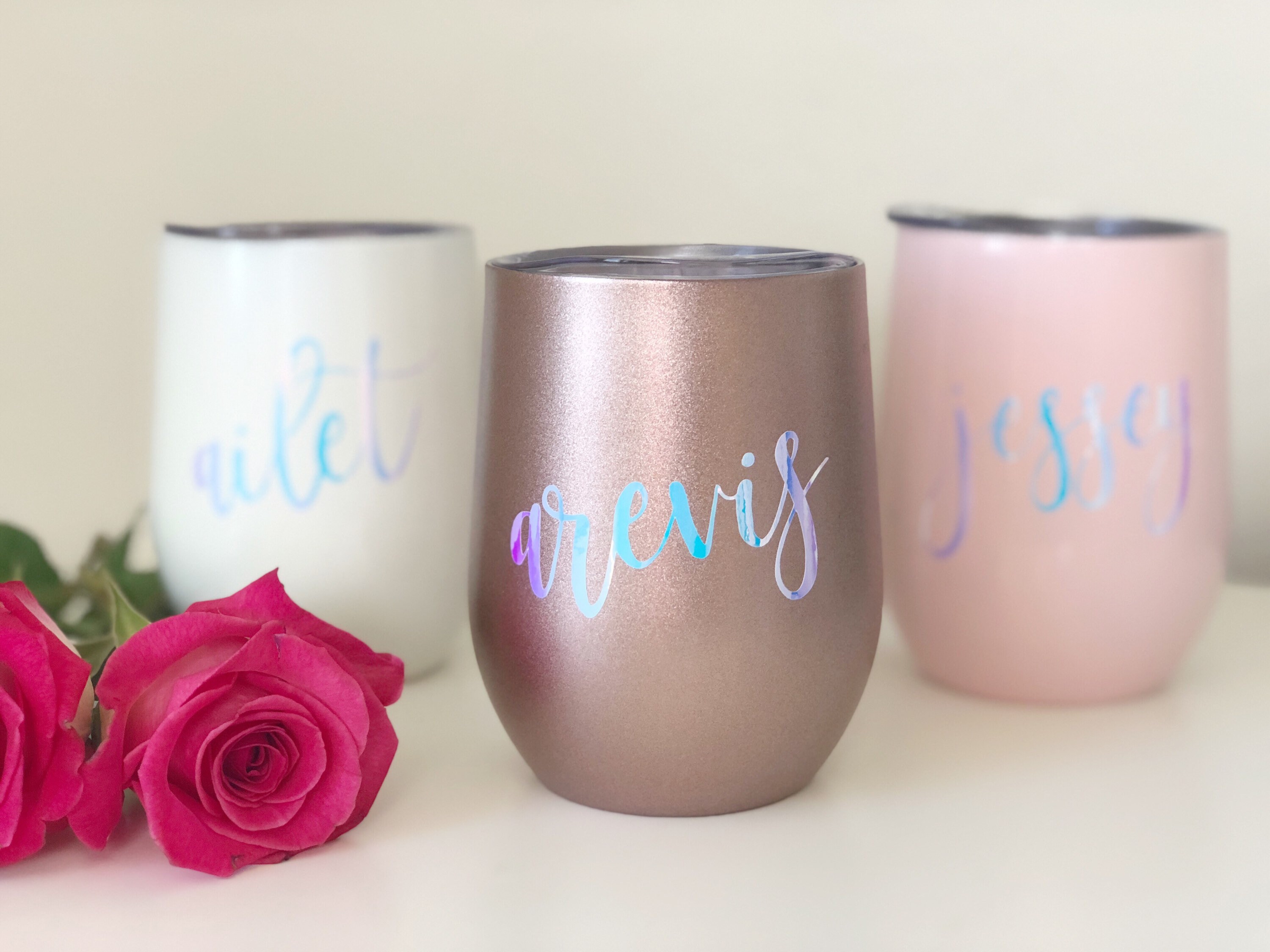 Bridesmaid wine tumbler tumblers with names custom personalized