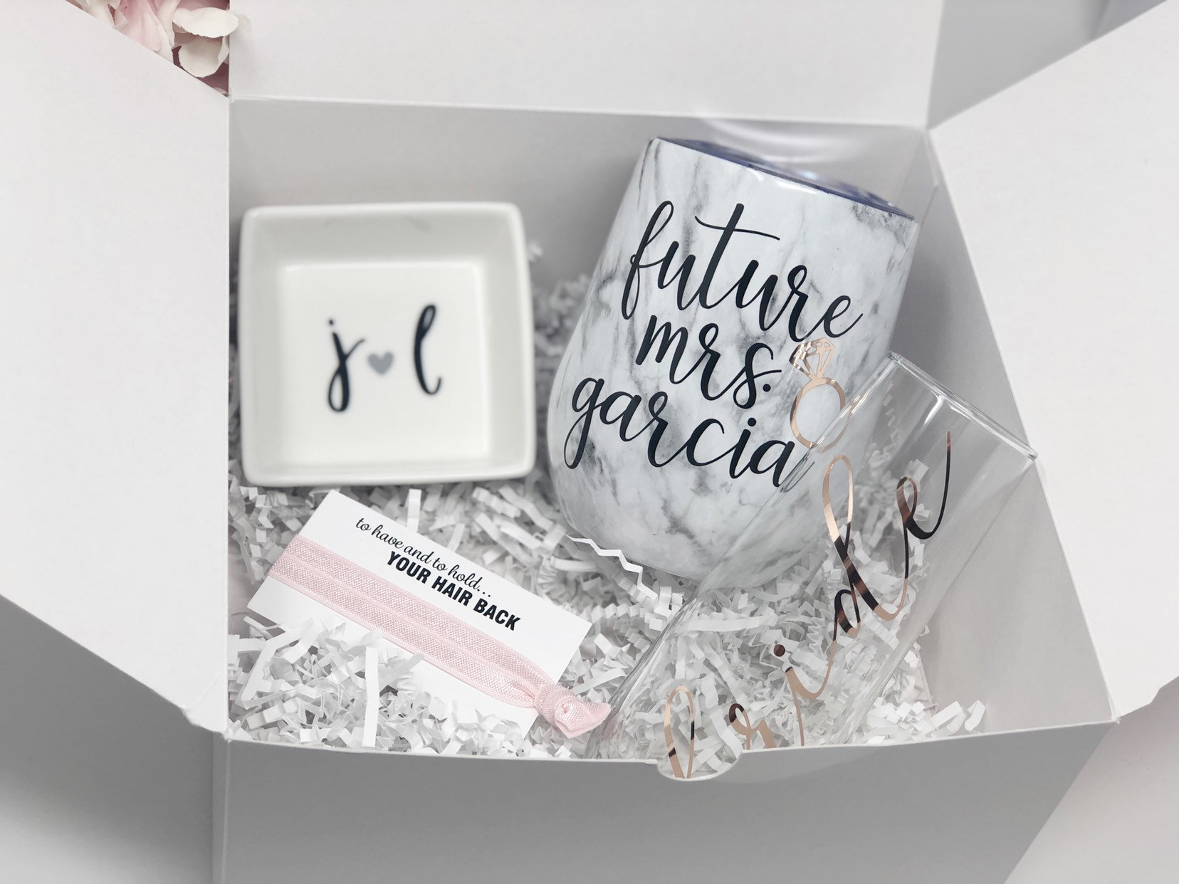 Bride stainless steel wine tumbler gift box set engagement gift box