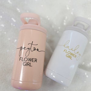 Flower girl water bottle toddler sippy cup petal patrol will you be my flower girl proposal box gift idea - tumbler kids child persoanlized