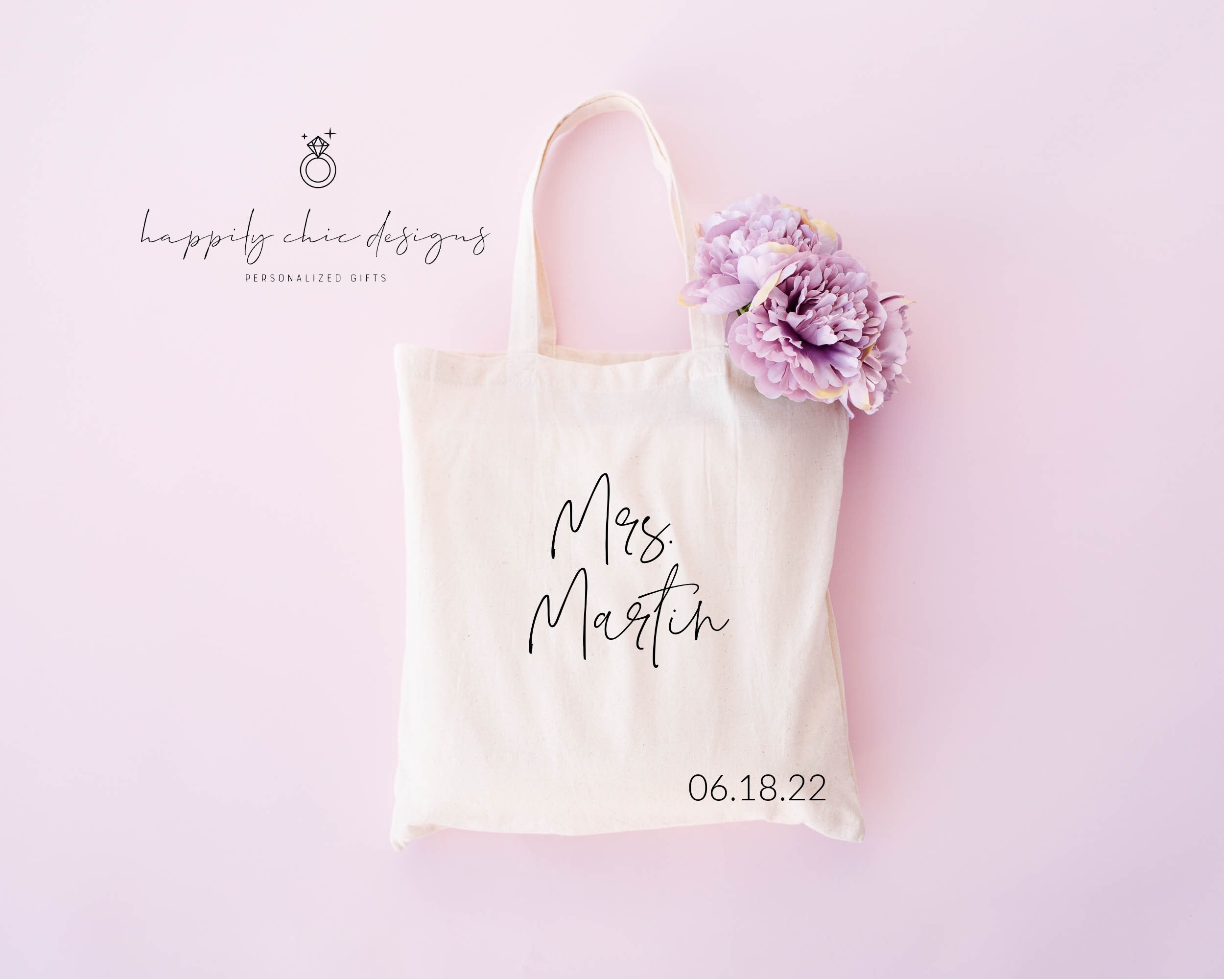 personalized mrs tote bag totes engaged tote bag- bride wedding ...