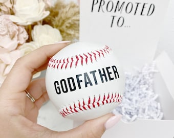 Godfather baseball proposal box- will you be baby god parents proposal box idea- godfather baptism gift- promoted to godfather godparents