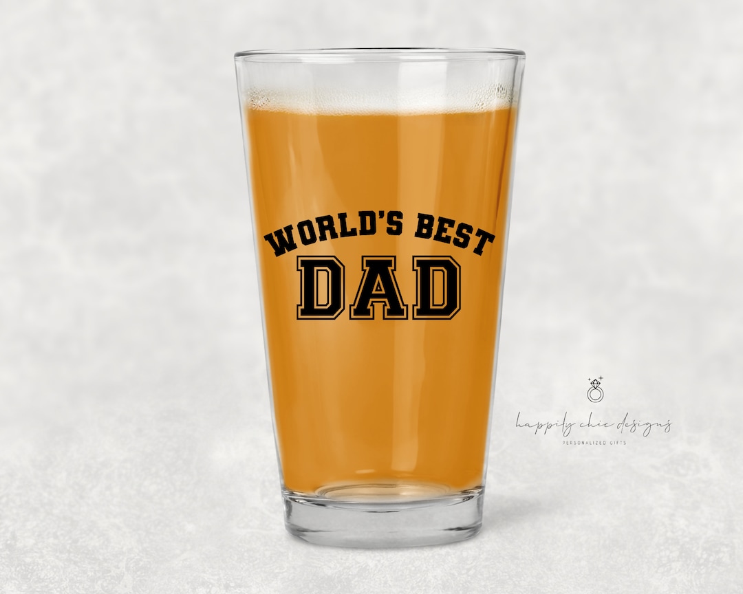 World's Best Dad Beer Glass Fathers Day Gift Whiskey Glass Beer Glass ...