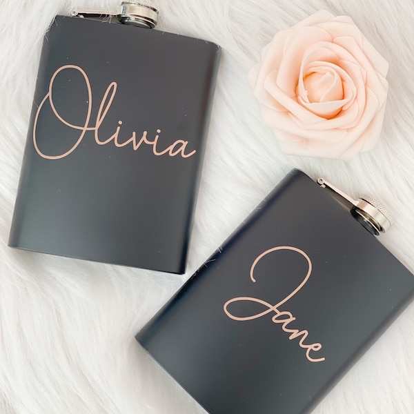 Bridesmaid flasks- personalized flask- bachelorette party gift ideas- bridesmaid proposal idea - custom flask- personalized bridesmaid gifts