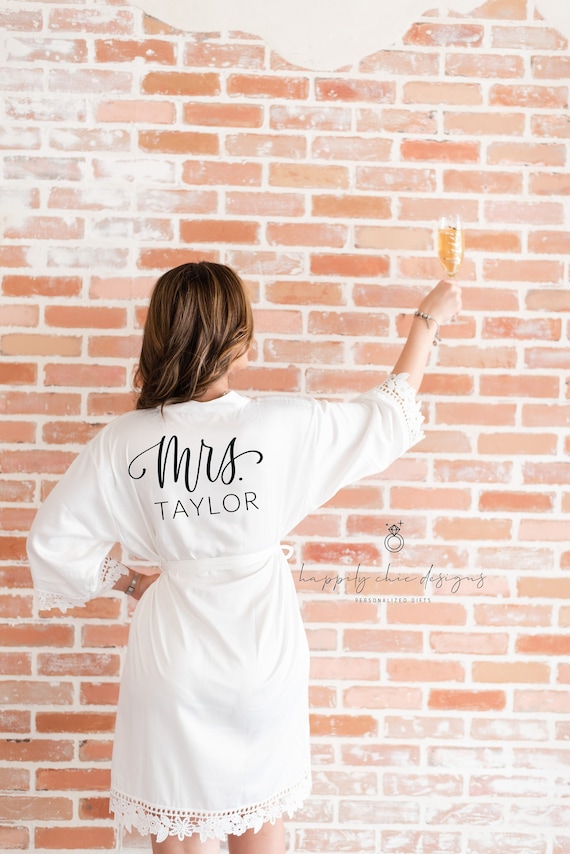 white getting ready robe