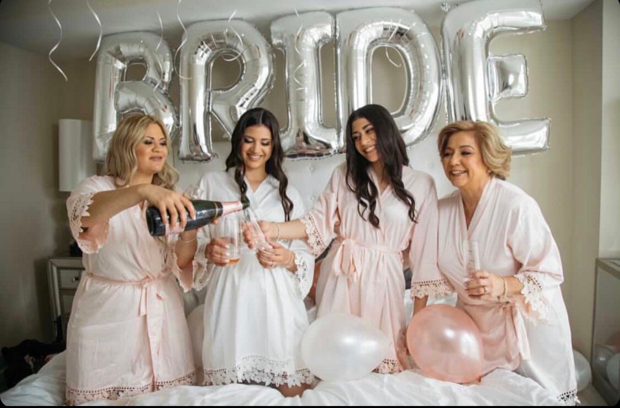 Personalized wedding robes bridal party robe for bridesmaids satin