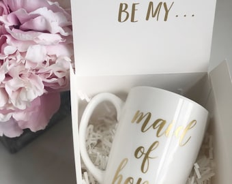 Maid of honor proposal mug set- maid of honor gift set- matron of honor proposal box set- will you be my maid of honor matron of honor gift