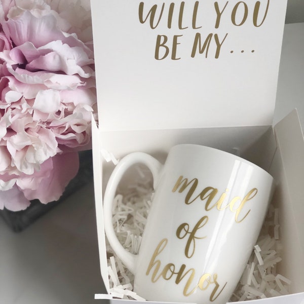 Maid of honor proposal mug set- maid of honor gift set- matron of honor proposal box set- will you be my maid of honor matron of honor gift