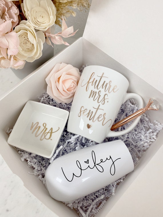 future mrs gift box- bride gifts- bridal shower gifts- personalized wifey  gift- wedding bride mug- bride gift box engagement box idea bridal