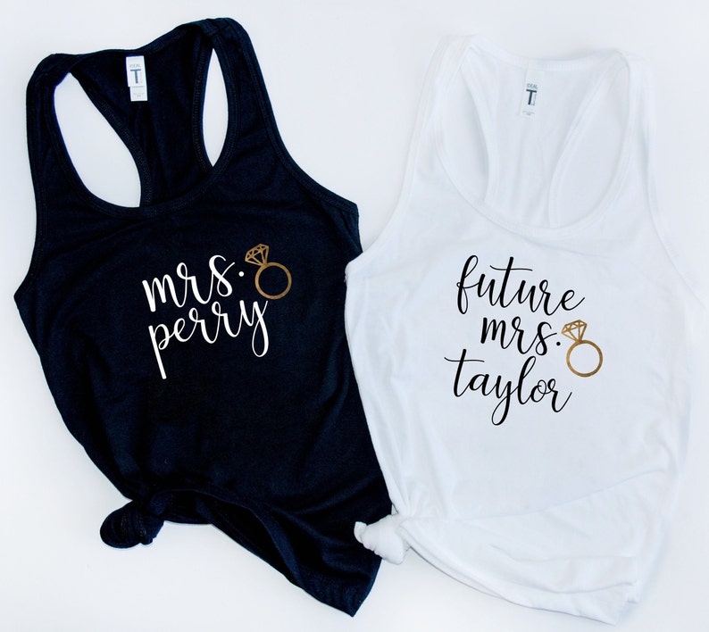 Personalized future mrs tank top engagement gift shirt for bride to be future mrs gift idea bride box gift set bride tank custom shirt image 3