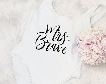 Personalized bride mrs swimsuit- One-Piece future mrs bathing suit- bachelorette party swimwear- custom bathing suit- honeymoon accessories