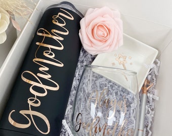 Godmother proposal box idea- godmother tumbler- will you be my godparents gift box- personalized godmother gift- fairy godmother auntie