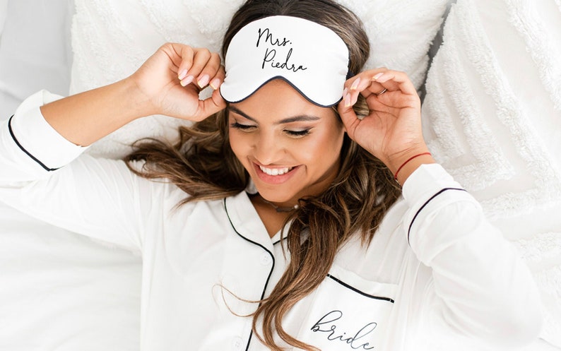 personalized Bride sleep mask custom future mrs sleep mask bride pajama engagement wedding gift idea wifey future mrs gift box idea image 2