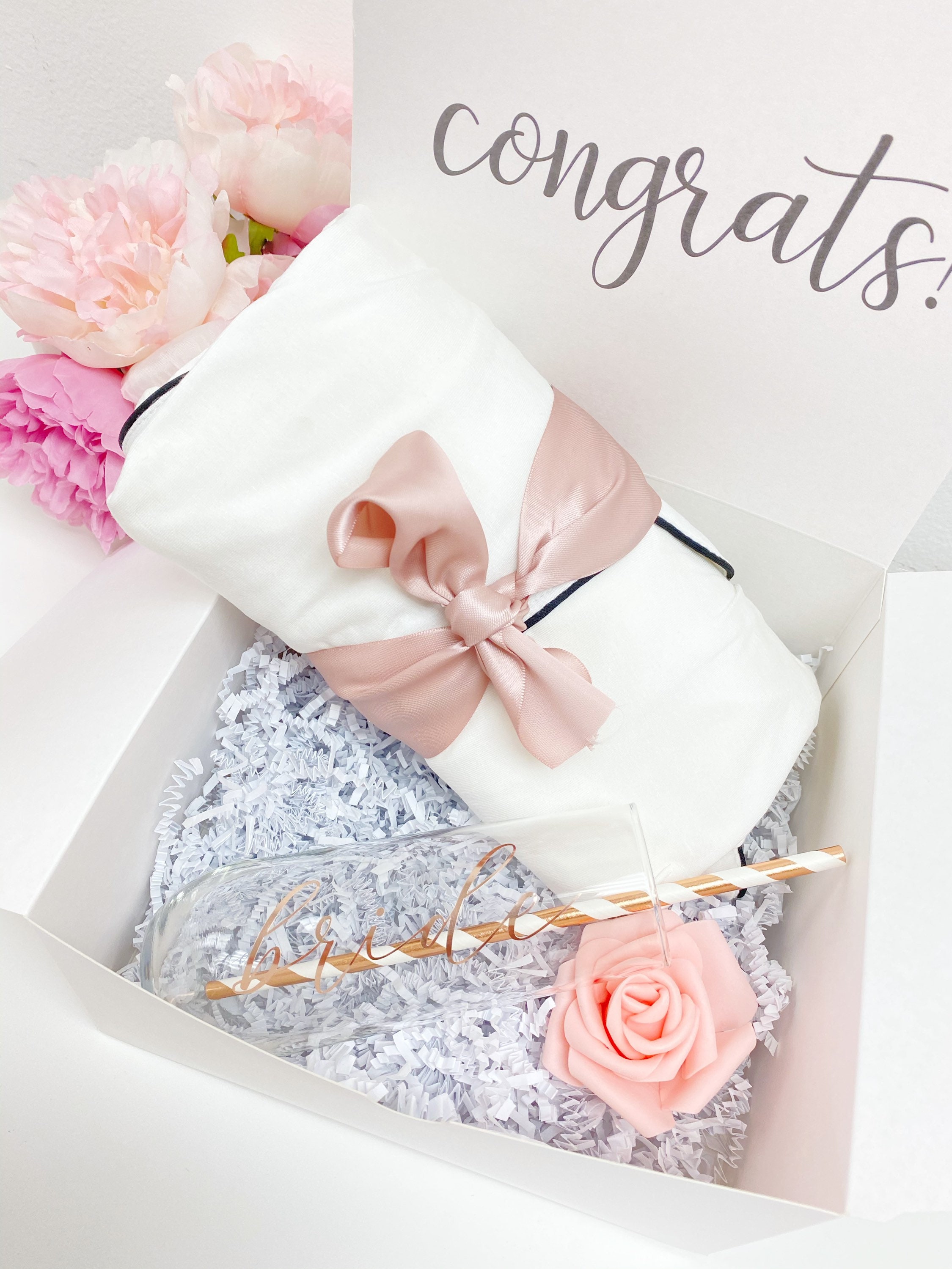 Bride Pajamas gift box set wine glass wifey pajama sleep Etsy