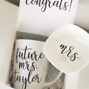 Bride gift box set future mrs box set personalized bride mug gift set future mrs mug ring dish set bride box bride engagement gift idea image 2