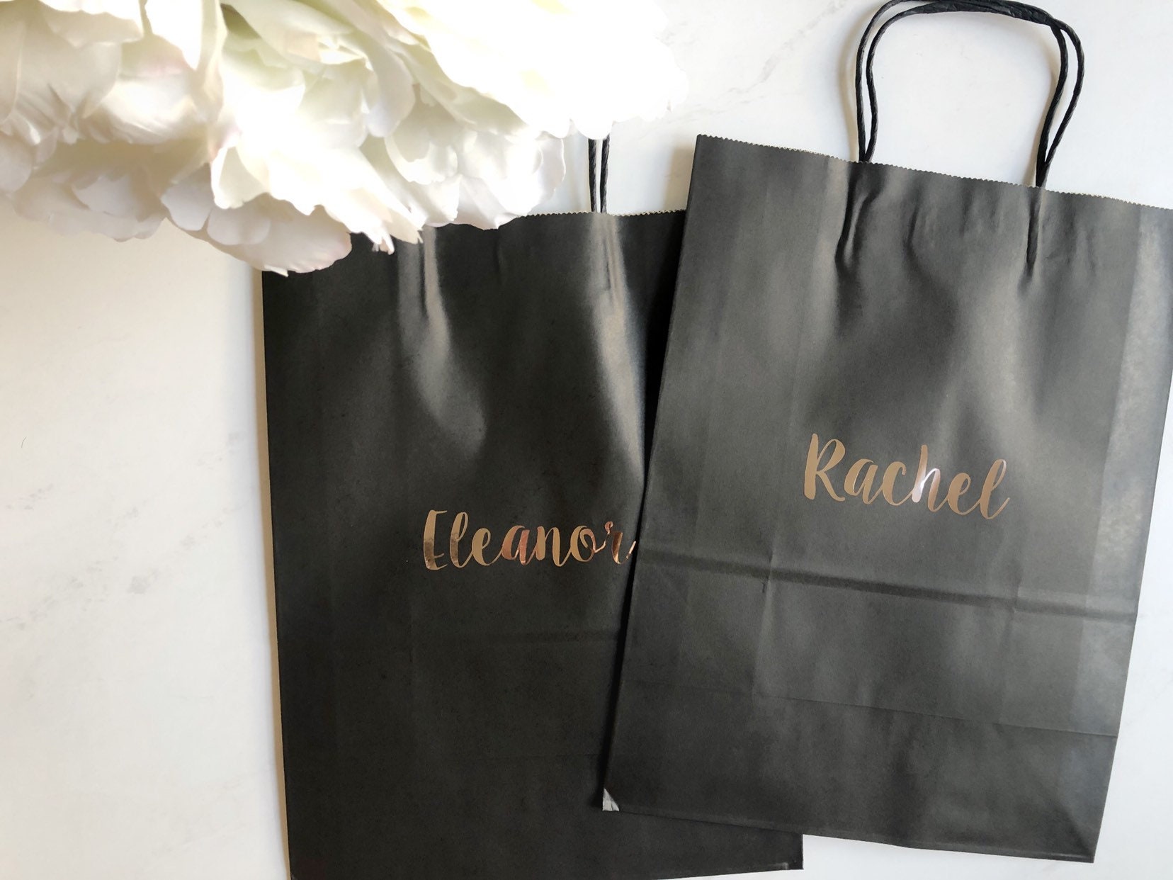 Bridesmaid gift bags bachelorette decor gifts black gift bags