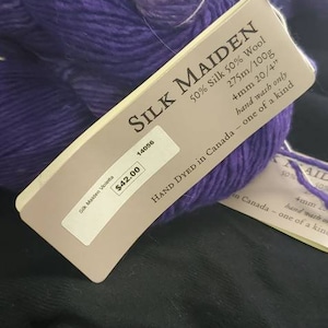 Hand Maiden Silk Wool Yarn: Hand Dyed in Canada, 275m/100g