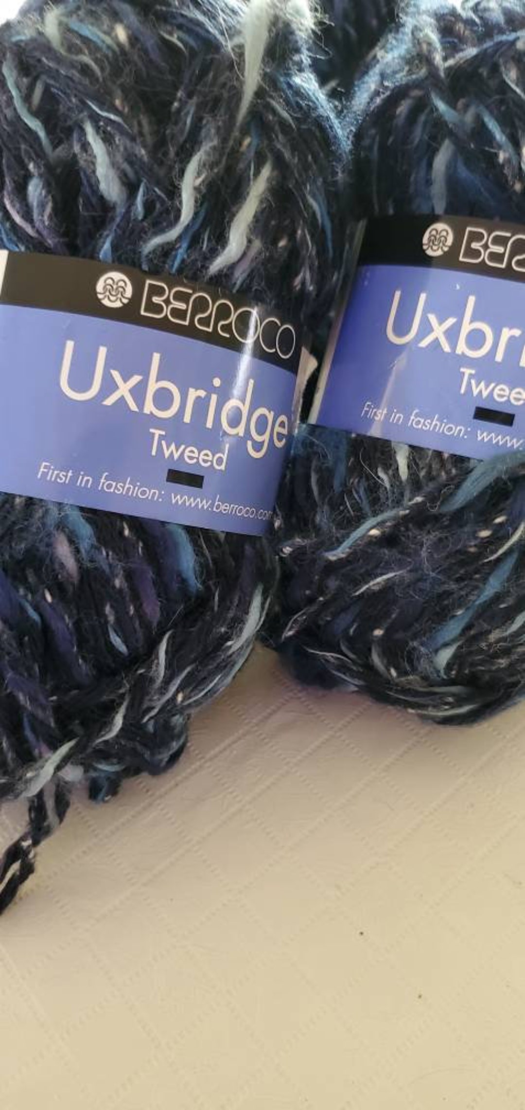 Berroco Uxbridge Tweed Yarn. Wool/acrylic/polyester/cotton/nylon Blend
