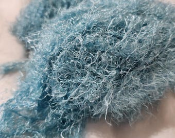 Eyelash Yarn Lot: Trendsetter Red, White, Light Blue