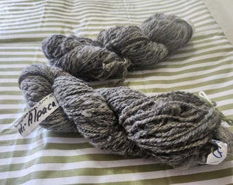 Handspun Alpaca Art Yarn - Gray Tones, 266 yds Total
