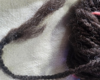 Handspun Art yarn. Approx 70g. Multi textured colored brown. Acquired from yarn shop owner.