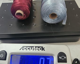 Fonty Serpentine Ribbon Yarn: Blue & Red Polymide, 76g Total