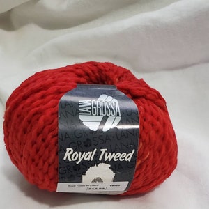 Lana Grossa Royal Tweed Yarn Made in Italy. 50 g. approximately 100m. New/Unused. Original labels