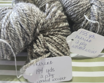 Handspun Art Yarn: Taupe Worsted Weight, 344 yds