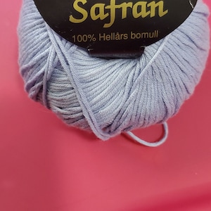 Garnstudio Safran yarn. Made in Italy. 50g./159m. Lavender. New/Unused. Original label. 100% cotton.