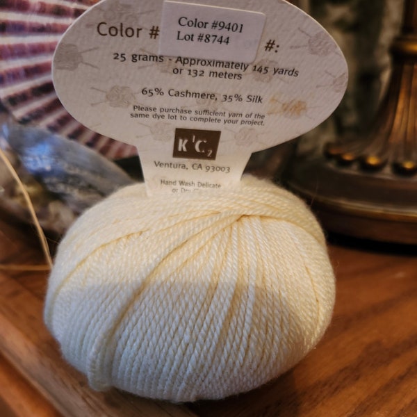 Knit One. Crochet Too The Gourmet Collection Richesse et Soie yarn. 65/Cashmere/35%/Silk 25g./145yds New/Unused. Original labels