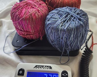 Gold Flecked Yarn Lot: Blue, Red, Pink (220g)