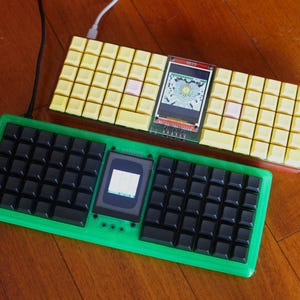 Retro game ortholinear split mechanical keyboard console - fully playable - re-mappable keys using QMK Vial (including in-game controls)