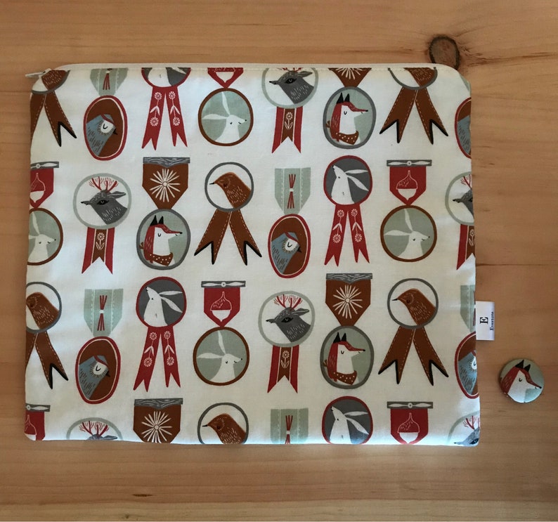 Small Woodland Animal Cross Stitch tote with Needle magnet