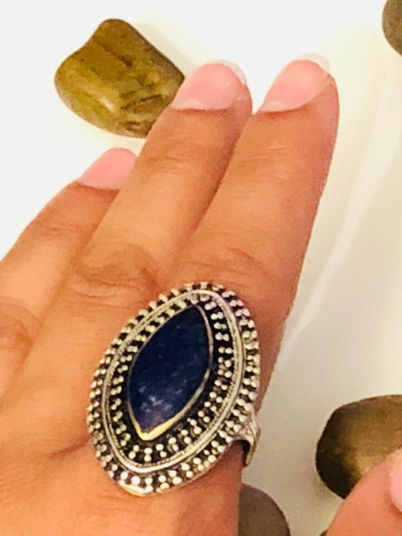 Lapis Lazuli Ring-Lapis Ring-Blue Lapis Ring Germa