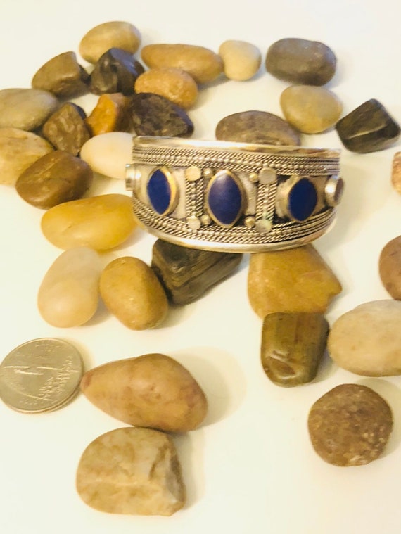 Afghan Kuchi Cuff Bracelet- Lapis Lazuli Stone Je… - image 2