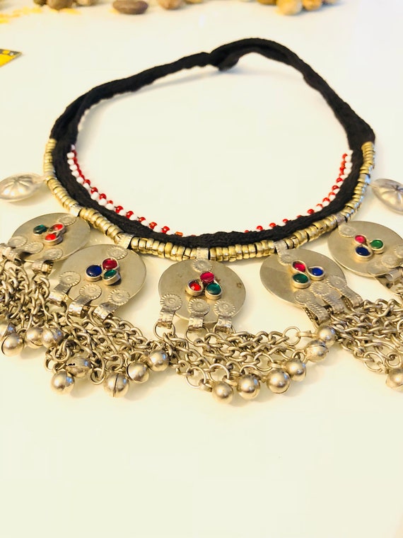 Afghan massive pendant necklace - boho tribal nec… - image 3