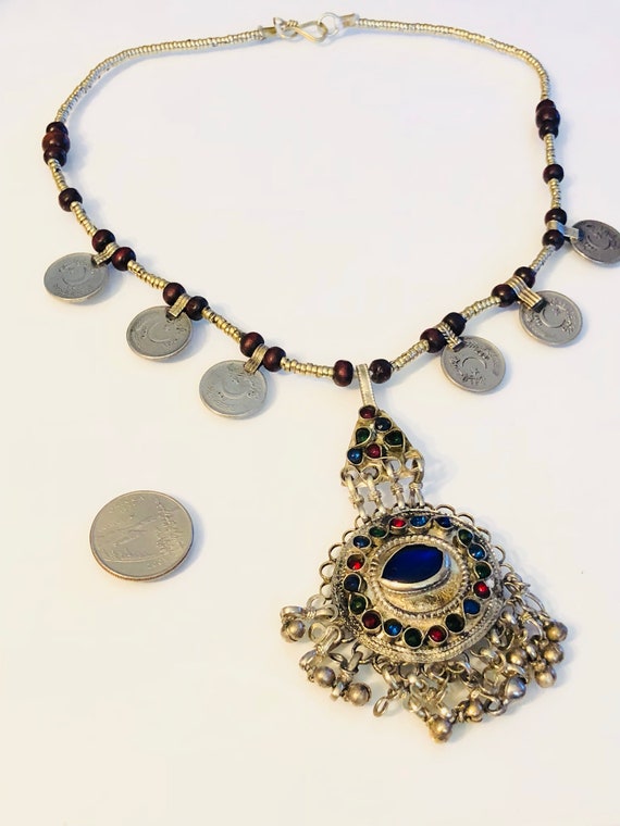 Moneda Boho Bohemio De Plata Anillo de Dedo Pulsera Cadena de indio afgano marroquí Reino Unido
