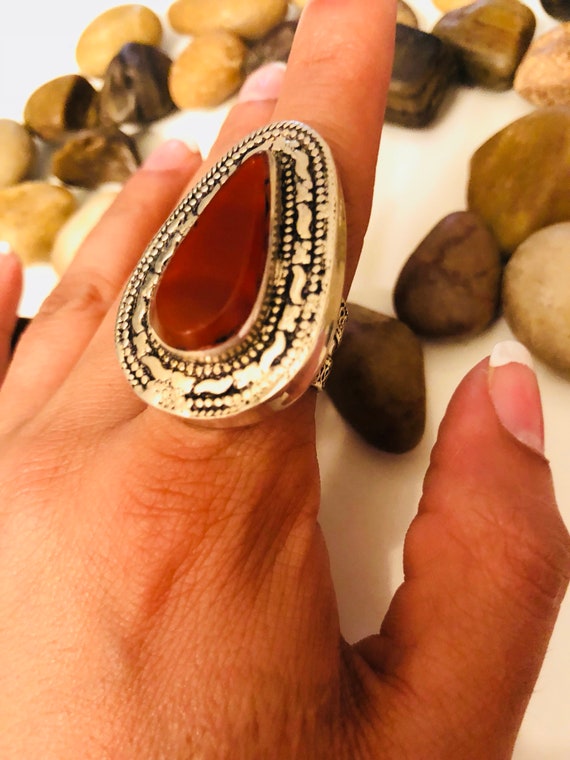 Carnelian Antique Ring, silver, Vintage Ring, hand