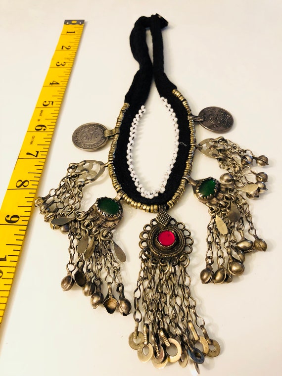 Afghan massive pendant necklace - boho tribal nec… - image 2