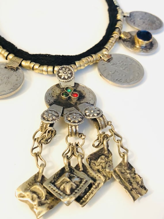 Afghan small pendant necklace - boho tribal neckl… - image 1