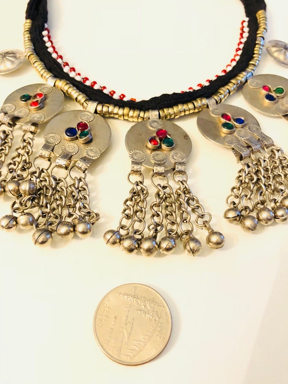 Afghan massive pendant necklace - boho tribal nec… - image 2