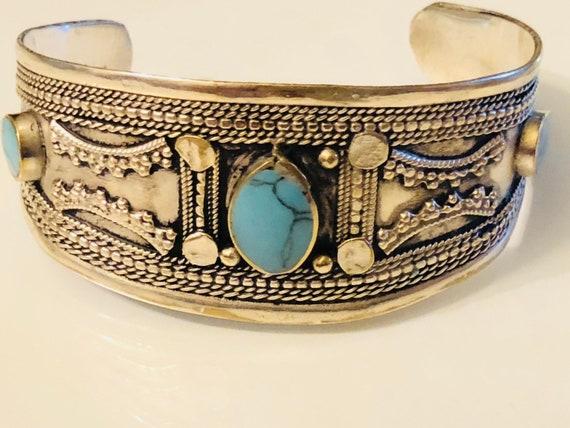 Afghan Bracelet - Turquoise Bracelet - Statement … - image 3