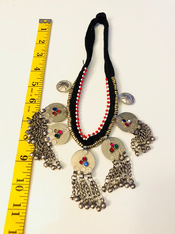 Afghan massive pendant necklace - boho tribal nec… - image 3