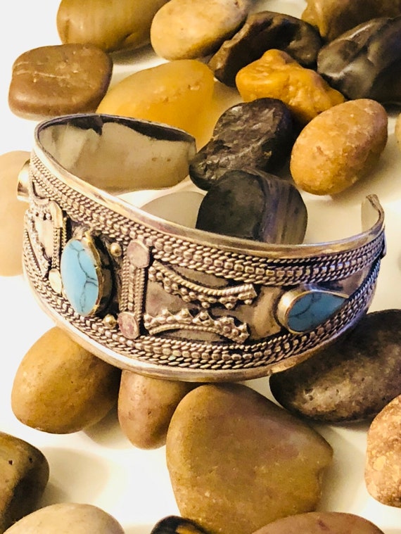 Afghan Bracelet - Turquoise Bracelet - Statement … - image 1