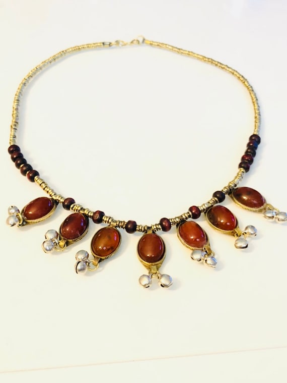 Carnelian Cassidy Bib Necklace- Afghan Tribal Jew… - image 2